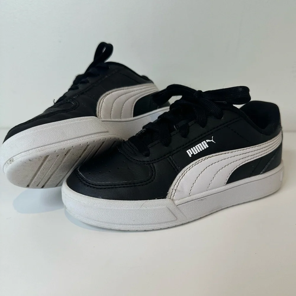 PUMA Unisex-Child Caven Sneaker, Black/White size 12C - Picture 7 of 16